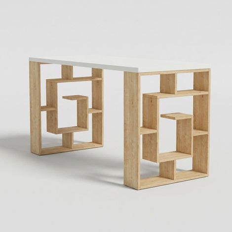 Moderne Schreibtisch mit platzsparenden Regalen Maze