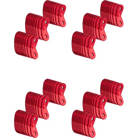 Ajusteur de Corde de Corde en Alliage D'Aluminium de 120 Pièces, Tendeurs de Corde Régleurs de Corde Réglage de Corde pour Camping en Plein Air Accessoires Randonnée, Rouge (1/5)