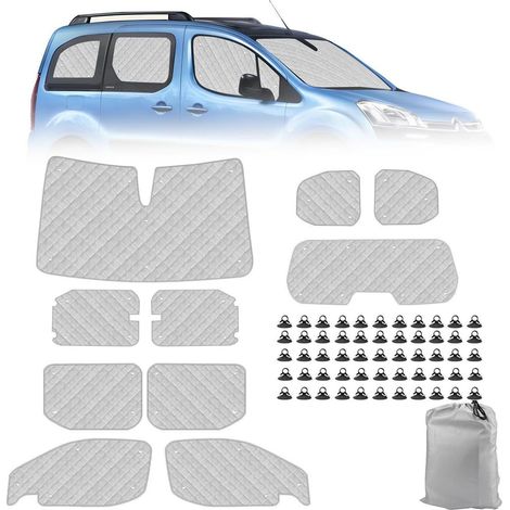 Jeu de 10 rideaux occultants pour cabine Citroën Berlingo SWB 2018-2026 (1/5)