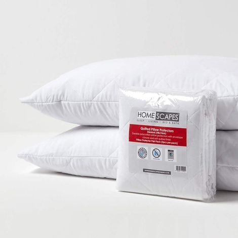 HOMESCAPES Gesteppter Kissenschoner aus Baumwolle/Polyester, 48 x 74, 2er Pack (1/5)