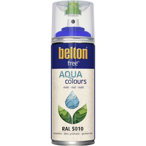 belton free Lackspray AQUAcolours 400 ml enzianblau matt Wasserlack (1/3)