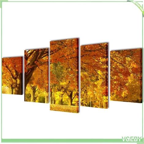 Toiles murales imprimées - Érable - Set de 5 - 200 x 100 cm - Toile imperméable (1/3)