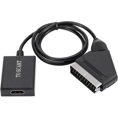 Videoadapter Plug & Play, hochauflösendes Kunststoffgehäuse, 1080p, stabile Leistung, Scart-zu-HDMI-kompatibel (1/5)