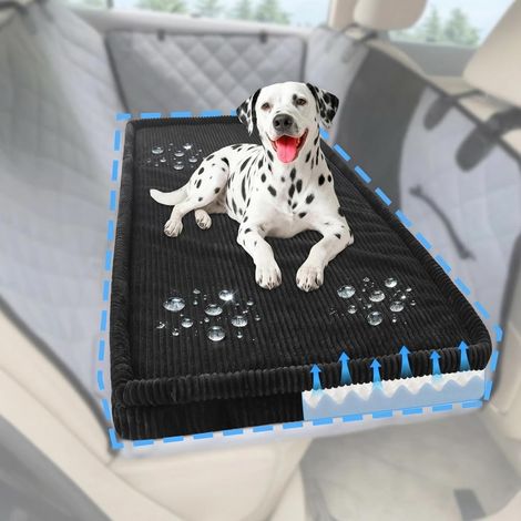 Coussin Chien Voiture, Flanelle Déhoussable Antidérapant, Noir (1/5)