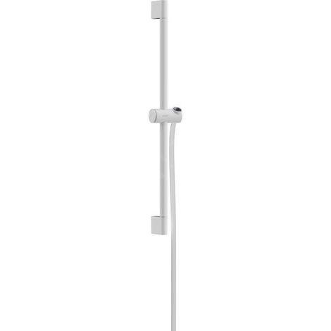 Hansgrohe – Barre de douche 650 mm avec flexible Isiflex – Métal blanc mat – Réglage en hauteur et inclinaison – 24400700