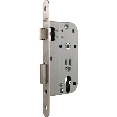 Serrure de sûreté à larder NF QC série 4130 QC axe à 50 mm têtière inox à cylindre - Tesa securité (1/2)