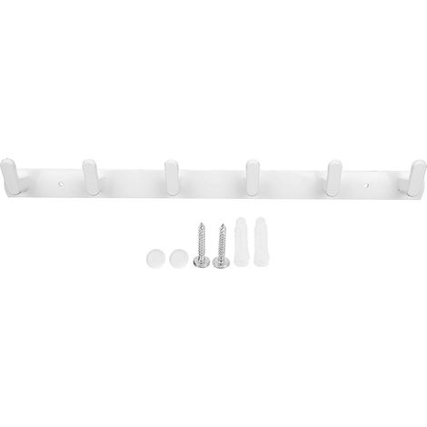 Patères murales blanches mates pour manteaux et serviettes, porte-manteau robuste de style campagnard pour entrée, salle de bain, placard, 6 crochets, alliage d'aluminium, jusqu'à (1/5)