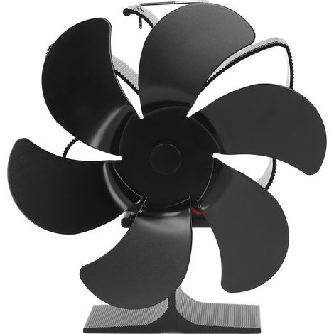 Ventilateur de poêle à 6 pales, démarrage automatique, résistance aux hautes températures et efficacité énergétique, ventilateur alimenté par la chaleur pour la maison, noir, diamètre 152mm (1/5)