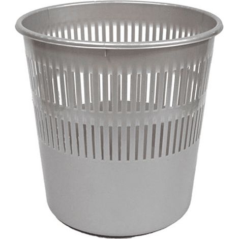 Papelera rejilla plastico 12 Litros Gris (1/4)