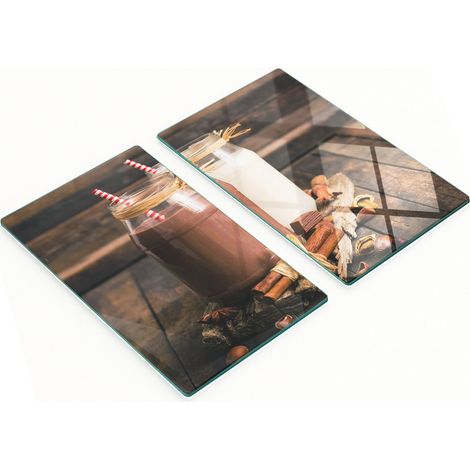Tablas de cristal duraderas y elegantes con dise帽o de vasos de c贸ctel (2 x 30 x 52 cm)
