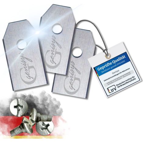 Genisys Ersatz Messer kompatibel mit Anthbot Pion Genie Klingen - LongLife Edelstahl - 1-Loch bruchsicher [DIN EN 50636 geprüft] Stück 9 (1/4)