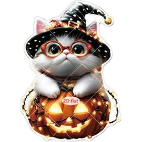 Schwarze Skelettkatze als Acryl-Hängefigur – Halloween-Deko für Auto, Rückspiegel, Zuhause, Tasche & Geschenk (1 Stück) Mehrfarbig (1/5)