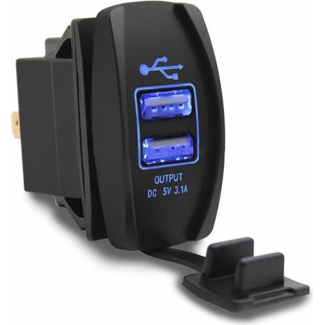 3.1A 12-24V Dual USB Prise Moto Voiture Étanche EB0425 (1/5)