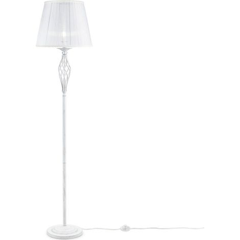 Piantana Shabby Chic Grace Metallo Bianco Diffusore Organza Bianco (1/5)