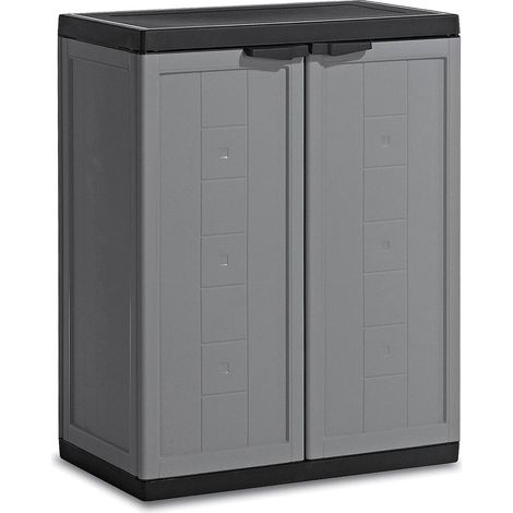 Armario bajo gris negro 68x39x85H cm. Alegre