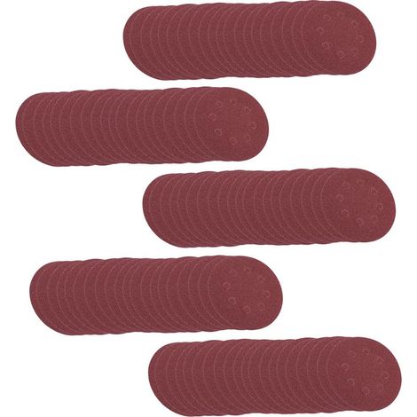 Confezione da 100 dischi abrasivi rotondi da 5 pollici con 8 fori, grane 60/80/100/120/240 (1/4)