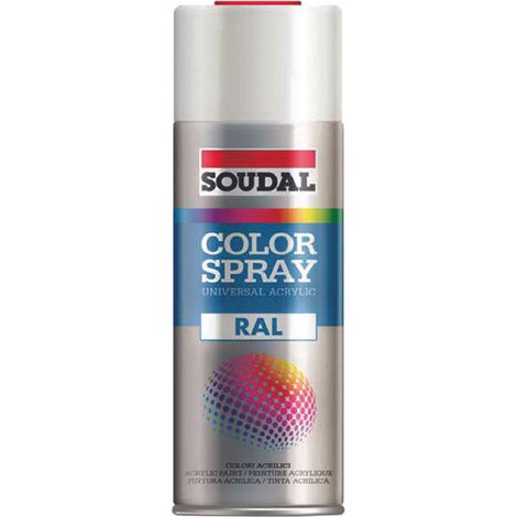 COLOR SPRAY SMALTO ACRILICO SPRAY- - ml.400 - bianco perla RAL 1013 (155532) - 6 pezzi SOUDAL