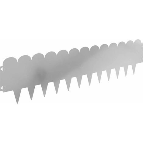 Lawn Edging 10 pcs 103 x 25 cm Steel Silver vidaXL