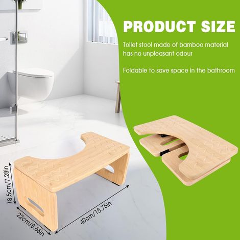 Tabouret de toilette JeiibrZui pour adultes et enfants - 47 x 27,5 x 17,5 cm - 1 pièce - Blanc à motif floral pour une meilleure posture (1/5)