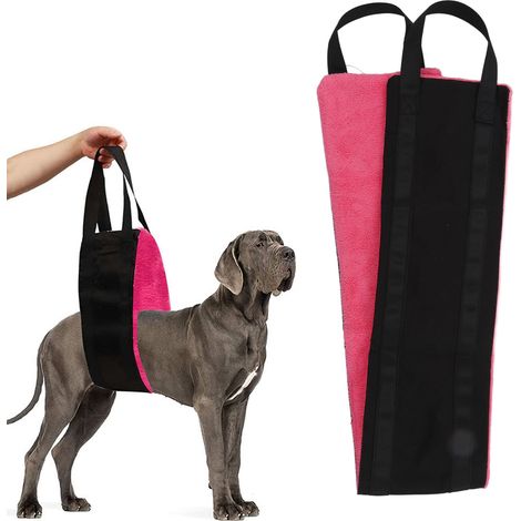 Hundegeschirr [Rosa] [Oxford-Gewebe] mit Hebehilfe und Hinterteilstütze für Spaziergänge – einfach und effektiv (1/5)