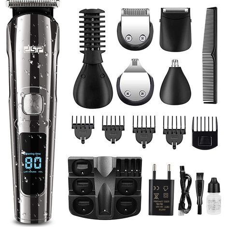 Tondeuse à barbe électrique pour hommes, kit de soin du corps, tondeuse pour poils de nez et d'oreilles, tondeuse à cheveux sans fil (1/5)