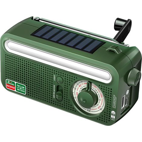 Radio Portative Manivelle SOS Alarme Batterie Rechargeable (1/5)