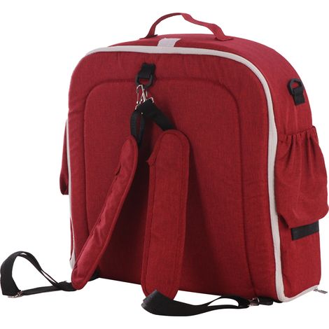 Lit bébé portable en coton doux, pliable et avec moustiquaire rouge, idéal pour les voyages. (1/5)