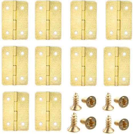 royaluxe - Lot de 20 petites charnières pliables en bronze antique pour boîte à bijoux en bois, 37 x 25 mm, doré (1/5)