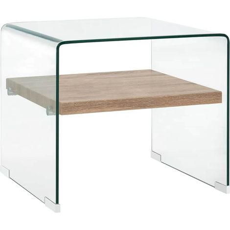 vidaXL Tavolino da Salotto Trasparente 50x50x45 cm in Vetro