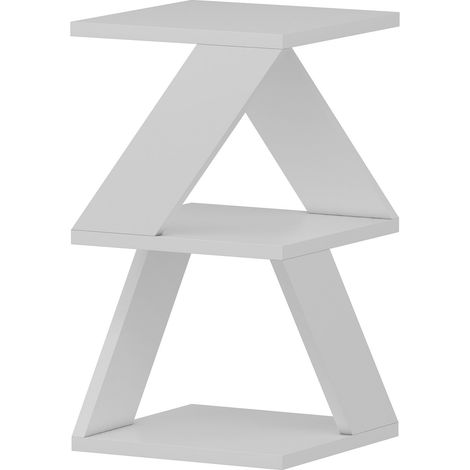 Tavolino laterale in legno "Albeni" - 30 x 30 x 50 cm - Bianco (1/5)