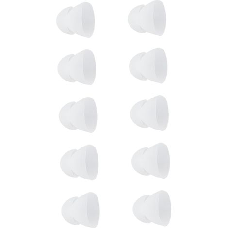 10 Pièces Dômes pour Aides Auditives 10mm Double Bass, Embouts en Silicone de Rechange pour Amplificateurs Auditifs Blancs (1/5)