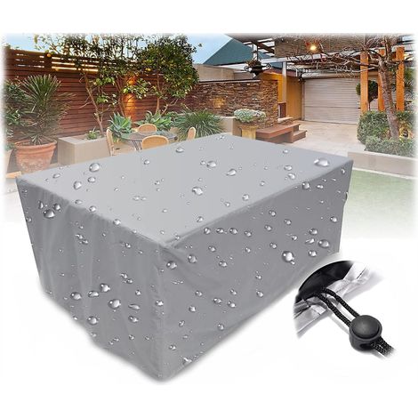 Housse pour meubles de jardin extérieurs, housse pour meubles rectangulaires, protection pour tables et chaises, argent 180x120x74cm (1/5)