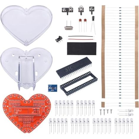 Kit d'entraînement à la Soudure avec lumière RVB en Forme de cœur, Projet électronique DIY pour débutants, éducation STEM, Cadeau pour la fête des pères (1/5)