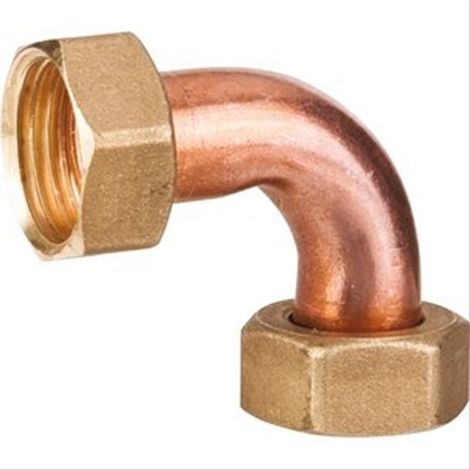 Coude cuivre double écrou prisonnier F1/2'' - 3/4