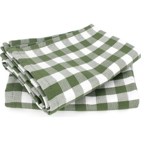 Lot de 2 torchons cuisine toile SQUARES VICHY 50x70 cm