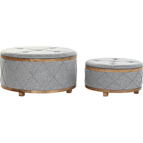 fh-deco DKD Home Decor Banquette naturel et gris clair (1/4)