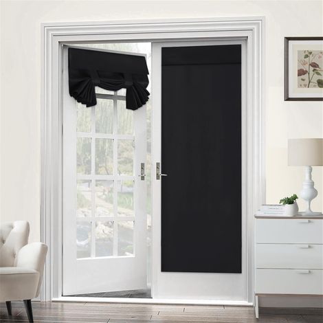 Rideau de Porte Fenêtre Français Lot de 2 Panneaux 66x173 cm – Rideaux Isolants et Occultants, Porte Vitrée, Attaches Incluses (1/5)