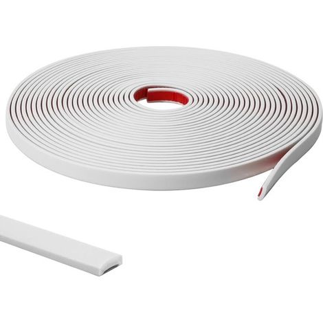 Perfil autoadhesivo 3M，PVC flexible e impermeable blanco，tira de acabado apta para paredes，ancho 1 cm，grosor 0,25 cm (1/5)
