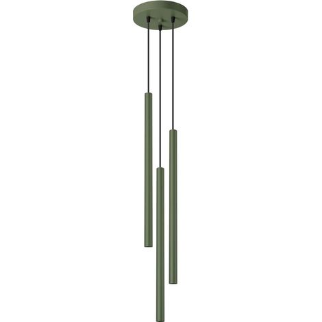 Lámpara colgante Vacu verde, 3 luces (1/5)