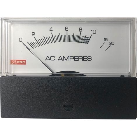 Ampèremètre analogique de panneau V c.a. RS PRO, Echelle 20 (Input)A, 76mm x 74mm ( Prix pour 1 ) (1/3)