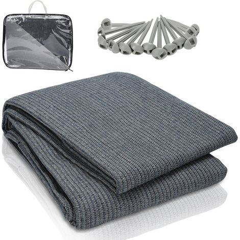 VINGO Tappeto da esterno Tappeto da Tenda Tappeto da Viaggio da Campeggio Tappeto da Gazebo per Caravanna 400X600cm Blu-grigio