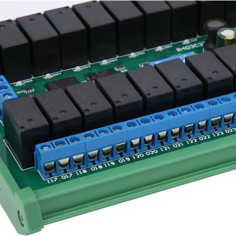 Carte de commande PLC avec boîtier pour rail DIN, relais RS485 32 canaux 12 V, protocole Modbus RTU, port série, interrupteur de télécommande, boîtier pour automate programmable. (1/5)