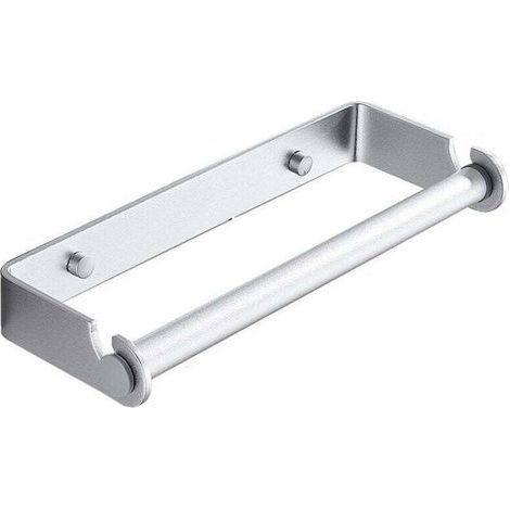 portarotolo di carta igienica da 27 cm, autoadesivo (argento), in acciaio inossidabile, da parete, ideale per cucina, bagno e camera da letto. (1/4)