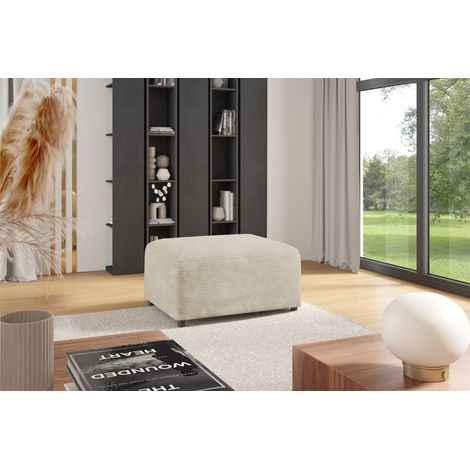 Polsterhocker Designerhocker Hocker MEGAN in Stoff Poso Creme (1/3)