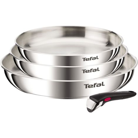 Batería de cocina - TEFAL - L8968445 Ingenio Emotion - Acero inoxidable - Mango extraíble - Antiadherente
