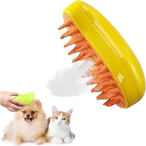 Dampfbürste für Katzen, Dampfbürste für Hunde und Katzen, 3-in-1-Dampfbürste für Katzenhaare, Dampfbürste für Katzen (1/4)