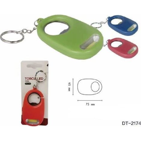 Trade Shop - MINI-TASCHEN-COB-LED-SCHLÜSSELANHÄNGER-TASCHENLAMPE MIT FLASCHENÖFFNER VERSCHIEDENE FARBEN DT-2174 - (1/4)