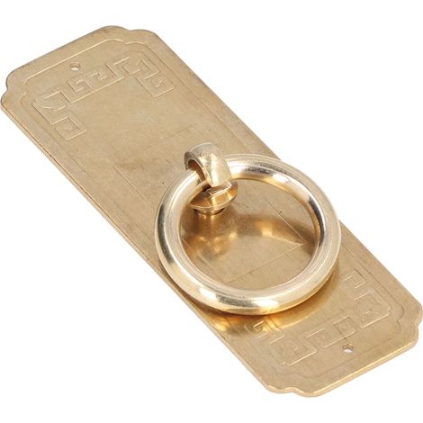 Antiker Griff aus reinem Kupfer im Ming-Qing-Stil, griechisches Motiv, für Möbel, Schränke, Türen, Schubladen, Schraubbefestigung, Länge 10 cm, goldfarben. (1/5)