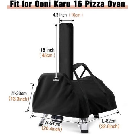 Housse de four à pizza Ooni Karu 16 – Tissu Oxford 420D étanche et résistant aux UV – Dimensions 83 x 52 x 34 cm – Sac de transport inclus