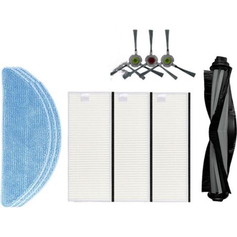 Kit remplacement robot aspirateur - PZCC - Honiture G20/G20 Pro, Laresar Evol3 - Brosse principale - 3 filtres HEPA (1/4)